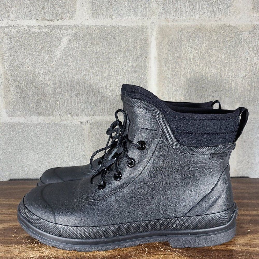 THE Original Muck Boot Company Sz 13 Black Pull On Mid Lace Up Waterproof Boots